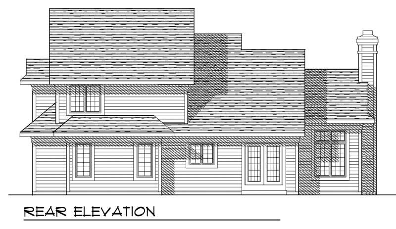 Home Plan Rear Elevation of this 4-Bedroom,2044 Sq Ft Plan -101-1243