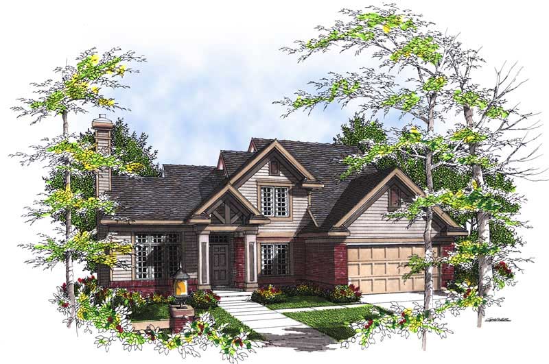 Front View of this 4-Bedroom, 2044 Sq Ft Plan - 101-1243