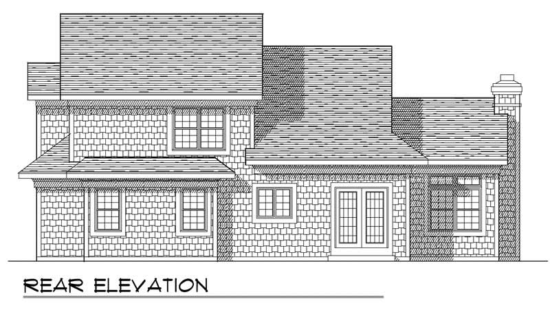 Home Plan Rear Elevation of this 3-Bedroom,1883 Sq Ft Plan -101-1244