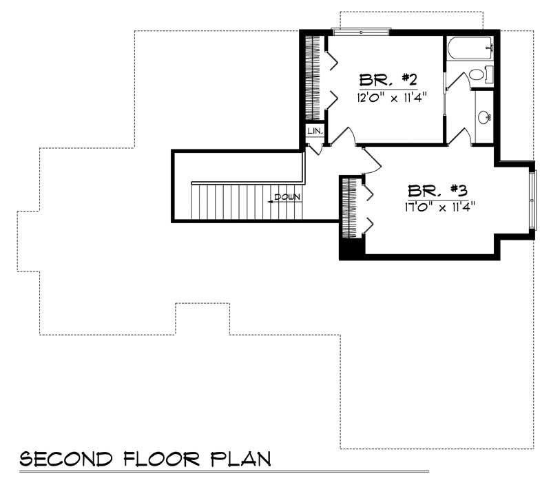 Floor Plan Second Story of Country Plan #101-1244
