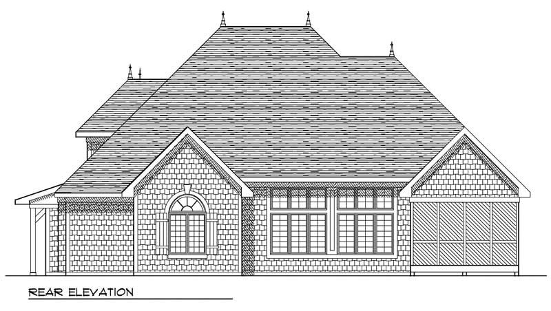Home Plan Rear Elevation of this 3-Bedroom,2396 Sq Ft Plan -101-1247