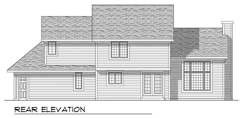 Home Plan Rear Elevation of this 3-Bedroom,1852 Sq Ft Plan -101-1251