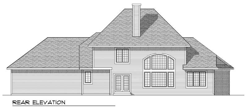 Home Plan Rear Elevation of this 4-Bedroom,2736 Sq Ft Plan -101-1252
