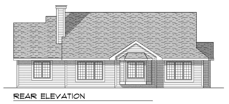 Home Plan Rear Elevation of this 3-Bedroom,1721 Sq Ft Plan -101-1253
