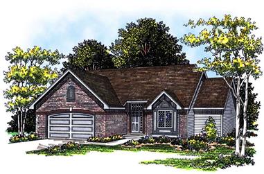 3-Bedroom, 1632 Sq Ft Ranch House Plan - 101-1254 - Front Exterior