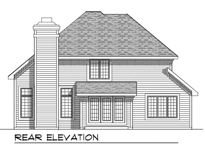 Home Plan Rear Elevation of this 4-Bedroom,2184 Sq Ft Plan -101-1255