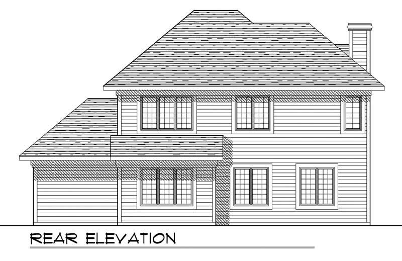 Home Plan Rear Elevation of this 3-Bedroom,1720 Sq Ft Plan -101-1256