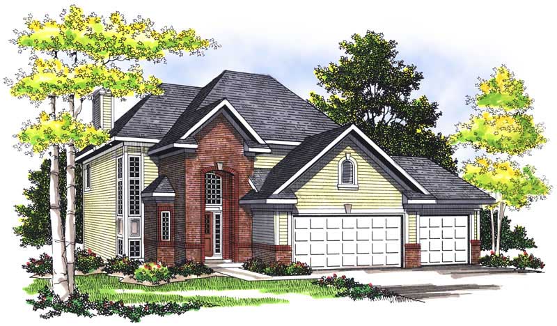 Front View of this 3-Bedroom, 1720 Sq Ft Plan - 101-1256