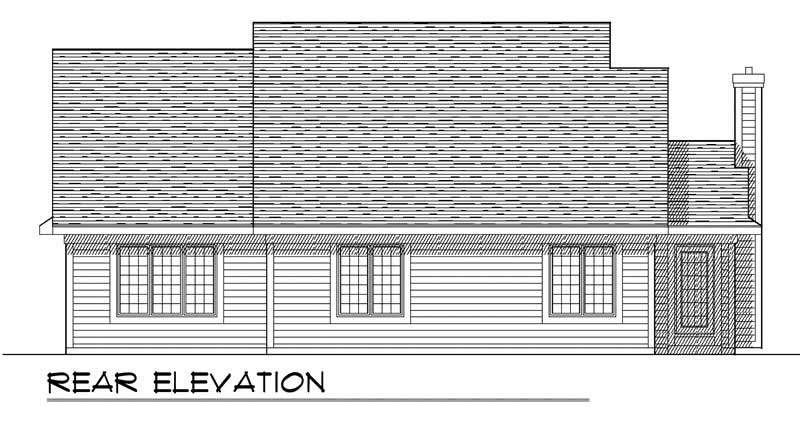 Home Plan Rear Elevation of this 3-Bedroom,1462 Sq Ft Plan -101-1259