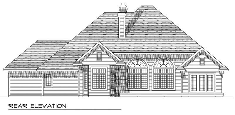 Home Plan Rear Elevation of this 3-Bedroom,2512 Sq Ft Plan -101-1260