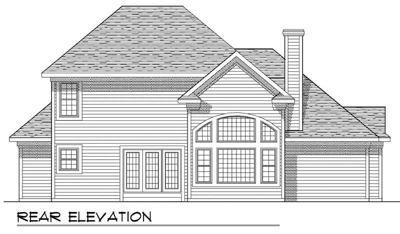 Home Plan Rear Elevation of this 4-Bedroom,2249 Sq Ft Plan -101-1262