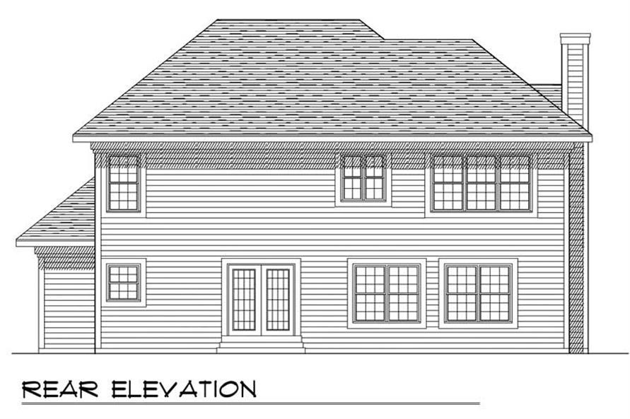 Home Plan Rear Elevation of this 4-Bedroom,2043 Sq Ft Plan -101-1263