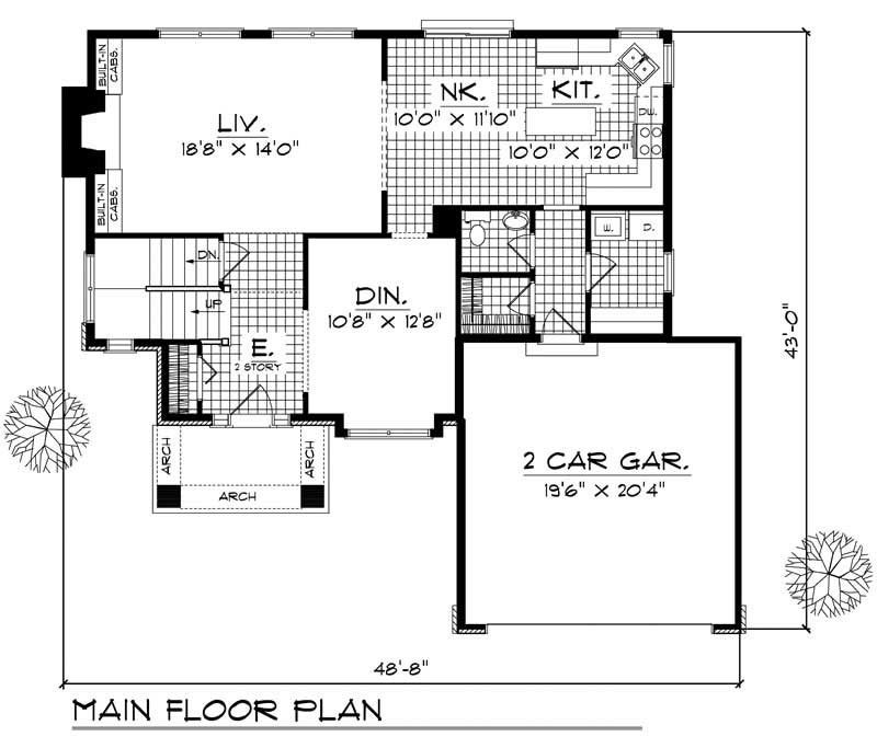 Floor Plan First Story of European Plan #101-1263