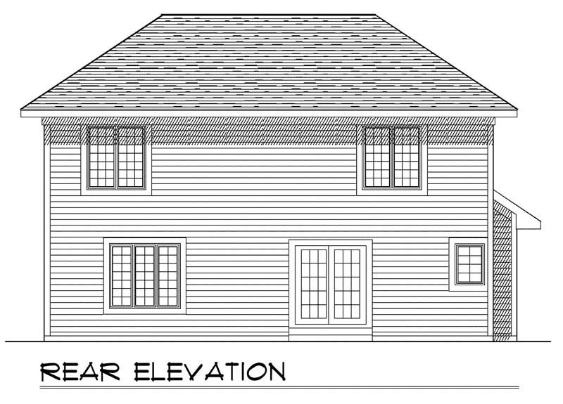 Home Plan Rear Elevation of this 3-Bedroom,1509 Sq Ft Plan -101-1269
