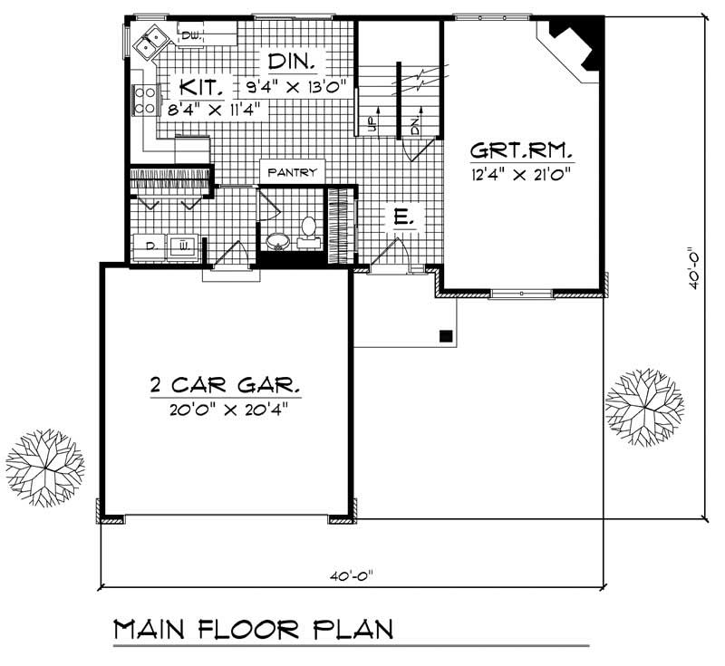 Floor Plan First Story of Craftsman Plan #101-1269