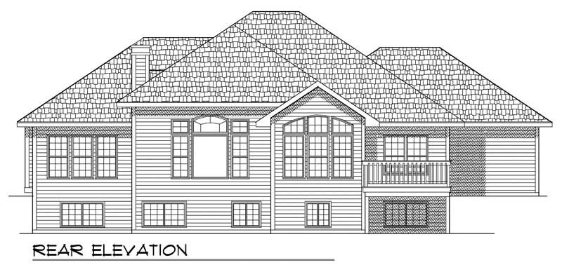 Home Plan Rear Elevation of this 4-Bedroom,2969 Sq Ft Plan -101-1278