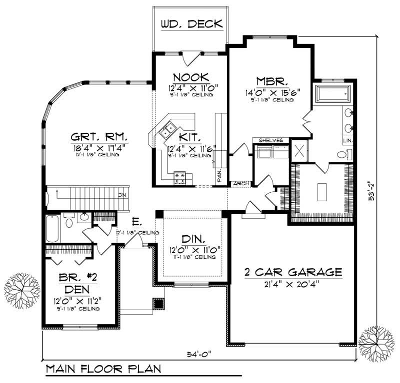 Floor Plan First Story of Country Plan #101-1279