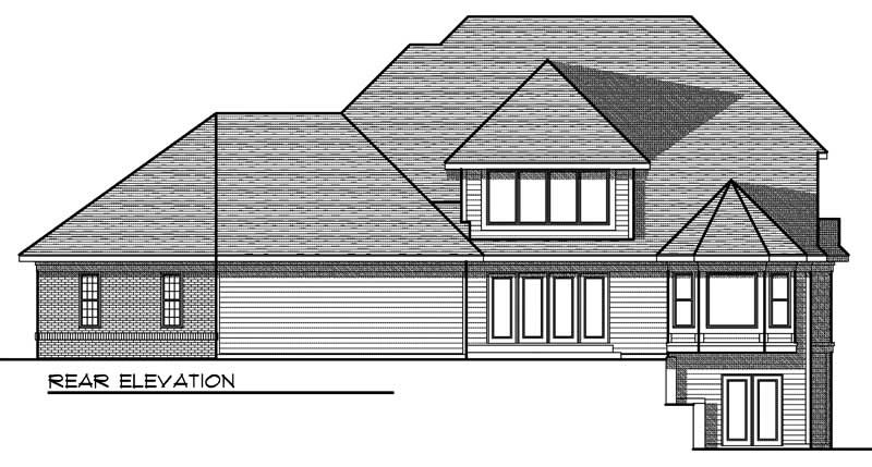Home Plan Rear Elevation of this 3-Bedroom,3491 Sq Ft Plan -101-1286