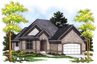 3-Bedroom, 1921 Sq Ft Ranch House Plan - 101-1287 - Front Exterior