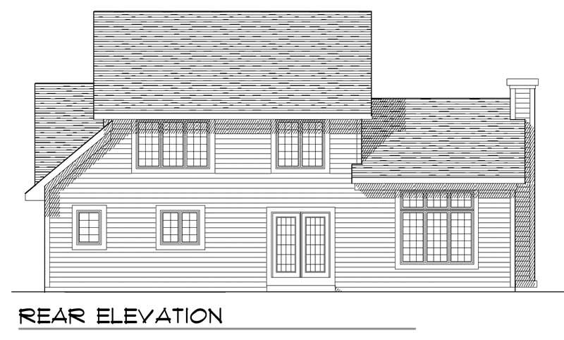 Home Plan Rear Elevation of this 3-Bedroom,1791 Sq Ft Plan -101-1288