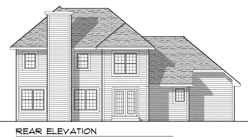 Home Plan Rear Elevation of this 3-Bedroom,2354 Sq Ft Plan -101-1294