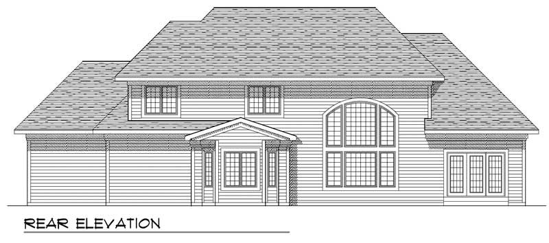 Home Plan Rear Elevation of this 3-Bedroom,2438 Sq Ft Plan -101-1297
