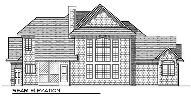 Home Plan Rear Elevation of this 3-Bedroom,2510 Sq Ft Plan -101-1300