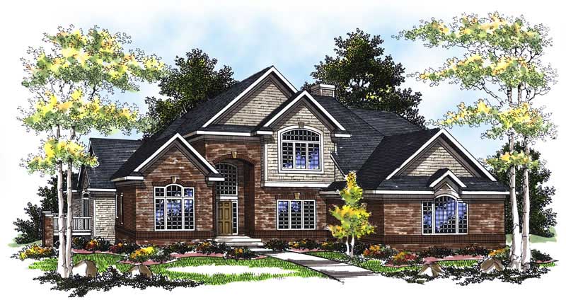Front View of this 3-Bedroom, 2510 Sq Ft Plan - 101-1300