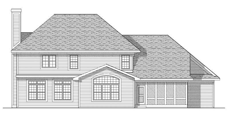 Home Plan Rear Elevation of this 4-Bedroom,2772 Sq Ft Plan -101-1301