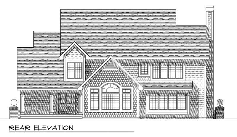 Home Plan Rear Elevation of this 3-Bedroom,2949 Sq Ft Plan -101-1310
