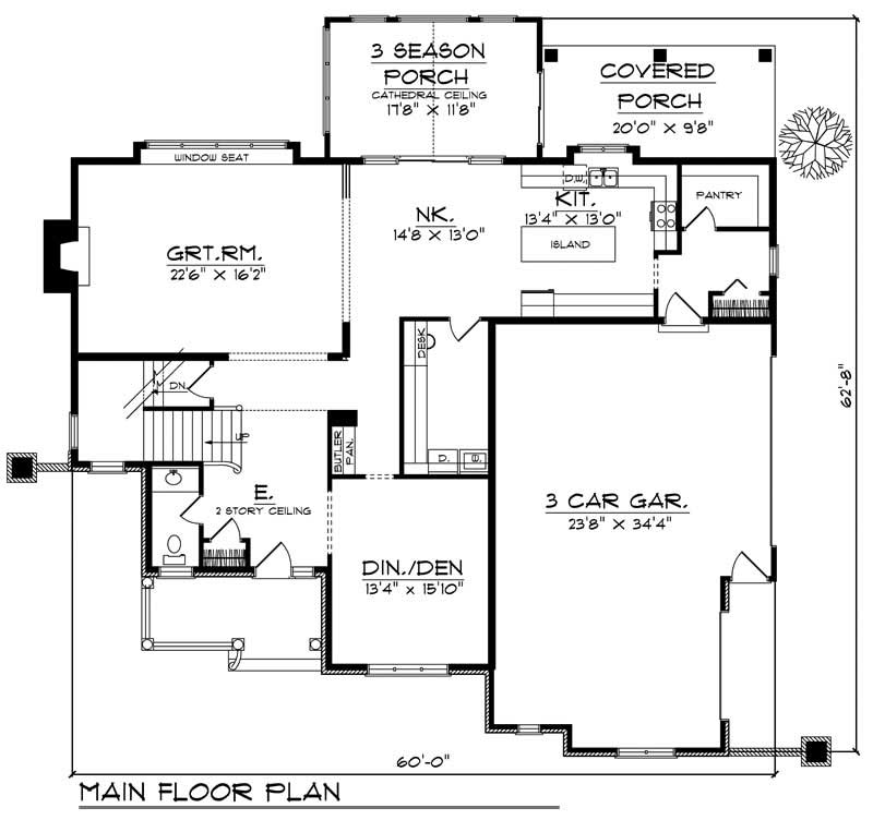 Floor Plan First Story of Country Plan #101-1310