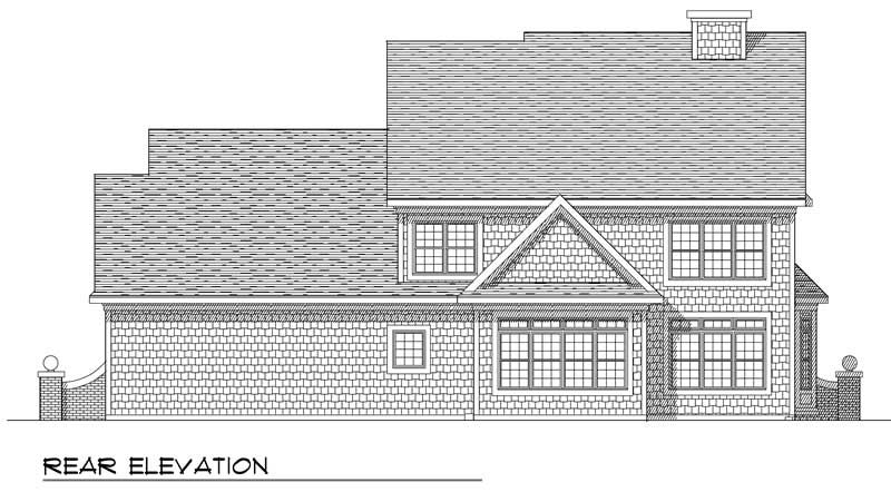 Home Plan Rear Elevation of this 3-Bedroom,2706 Sq Ft Plan -101-1311