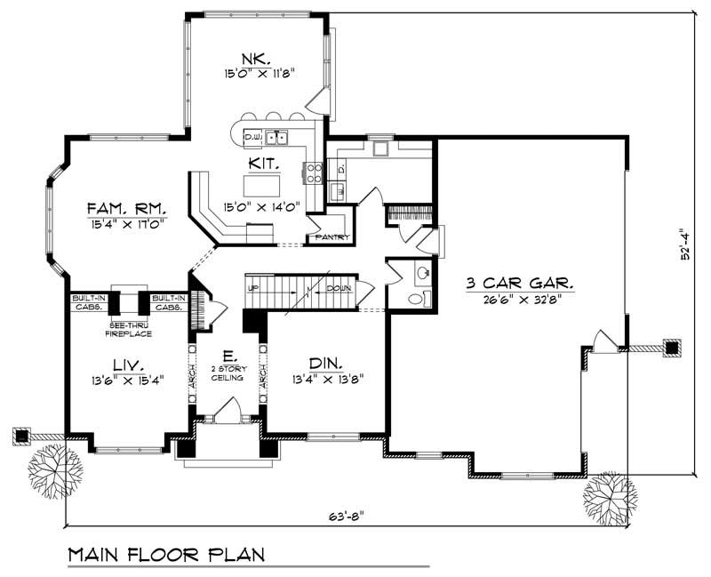 Floor Plan First Story of Country Plan #101-1311