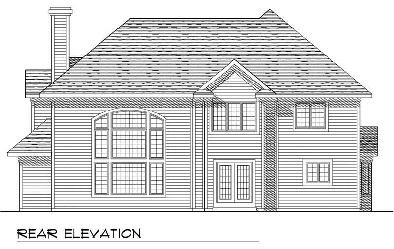 Home Plan Rear Elevation of this 4-Bedroom,3219 Sq Ft Plan -101-1312