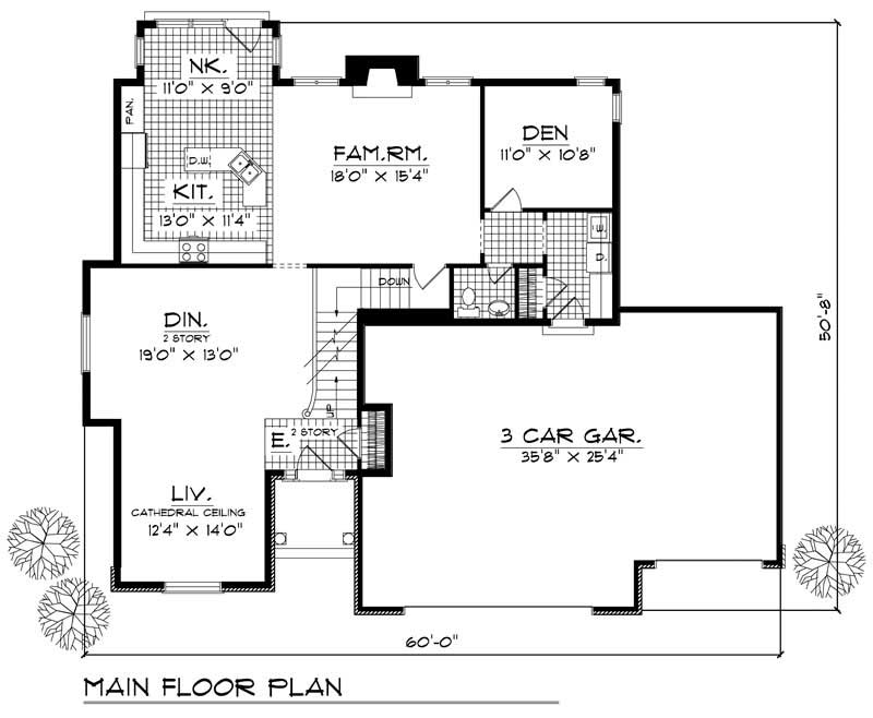 Floor Plan First Story of Craftsman Plan #101-1313