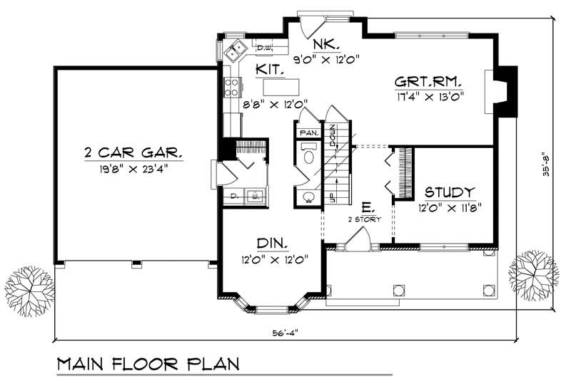 Floor Plan First Story of Country Plan #101-1315
