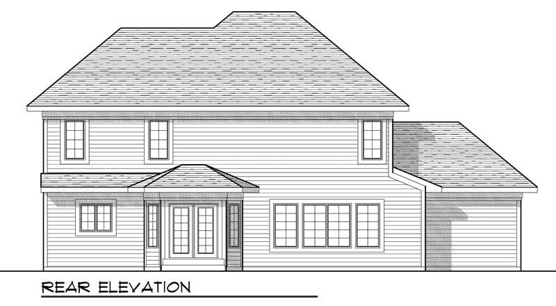 Home Plan Rear Elevation of this 4-Bedroom,2274 Sq Ft Plan -101-1316