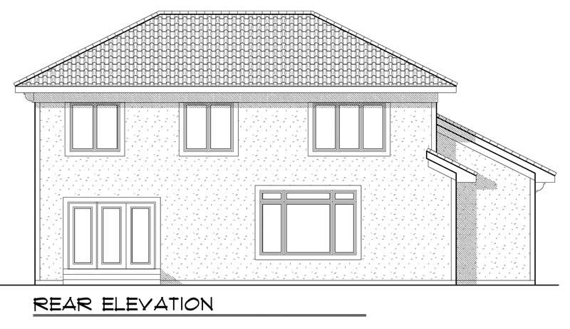 Home Plan Rear Elevation of this 4-Bedroom,2388 Sq Ft Plan -101-1325