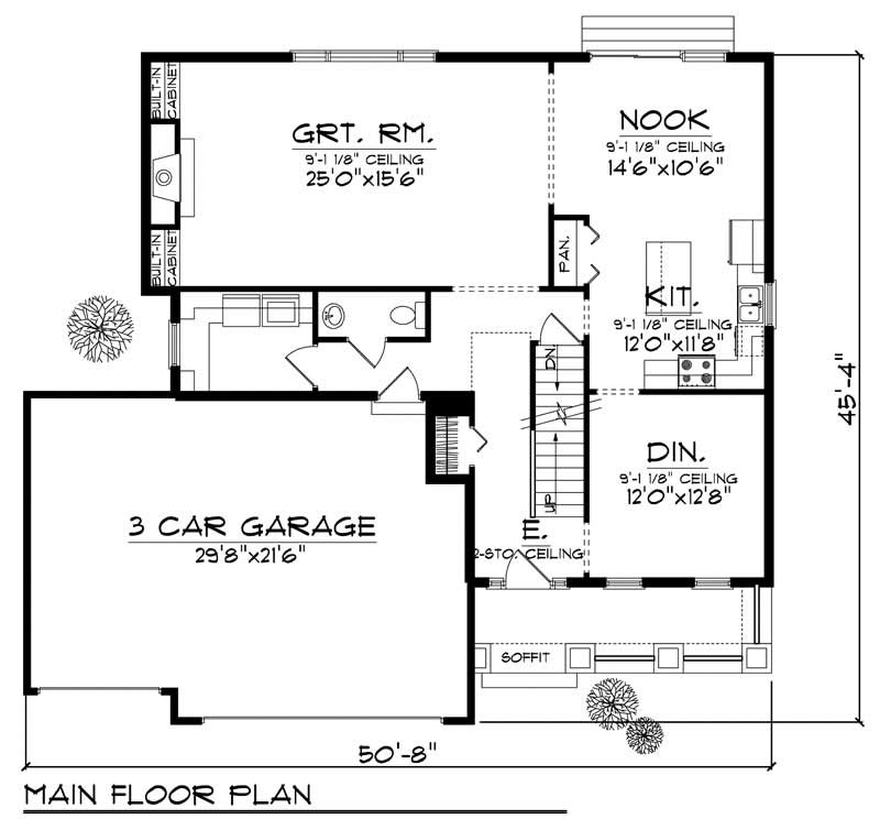 Floor Plan First Story of Mediterranean Plan #101-1325