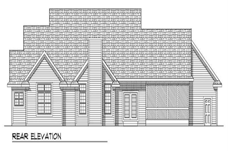 Home Plan Rear Elevation of this 3-Bedroom,1781 Sq Ft Plan -101-1337