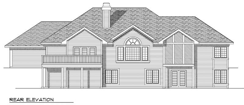 Home Plan Rear Elevation of this 3-Bedroom,3513 Sq Ft Plan -101-1338