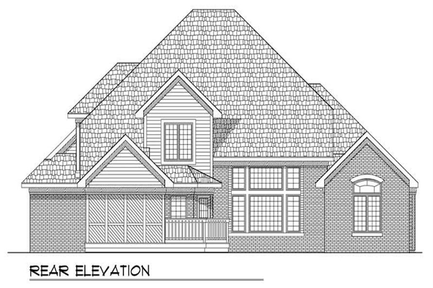 Home Plan Rear Elevation of this 4-Bedroom,3068 Sq Ft Plan -101-1339
