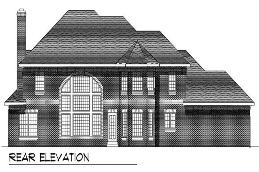 Home Plan Rear Elevation of this 3-Bedroom,3850 Sq Ft Plan -101-1346