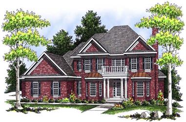 3-Bedroom, 3850 Sq Ft Colonial Home Plan - 101-1346 - Main Exterior