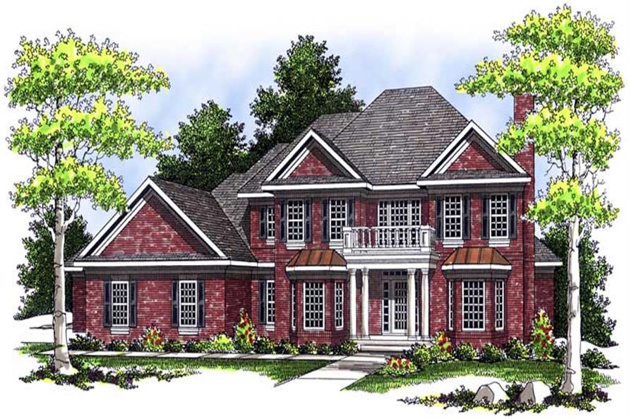 3-Bedroom, 3850 Sq Ft Colonial Home Plan - 101-1346 - Main Exterior
