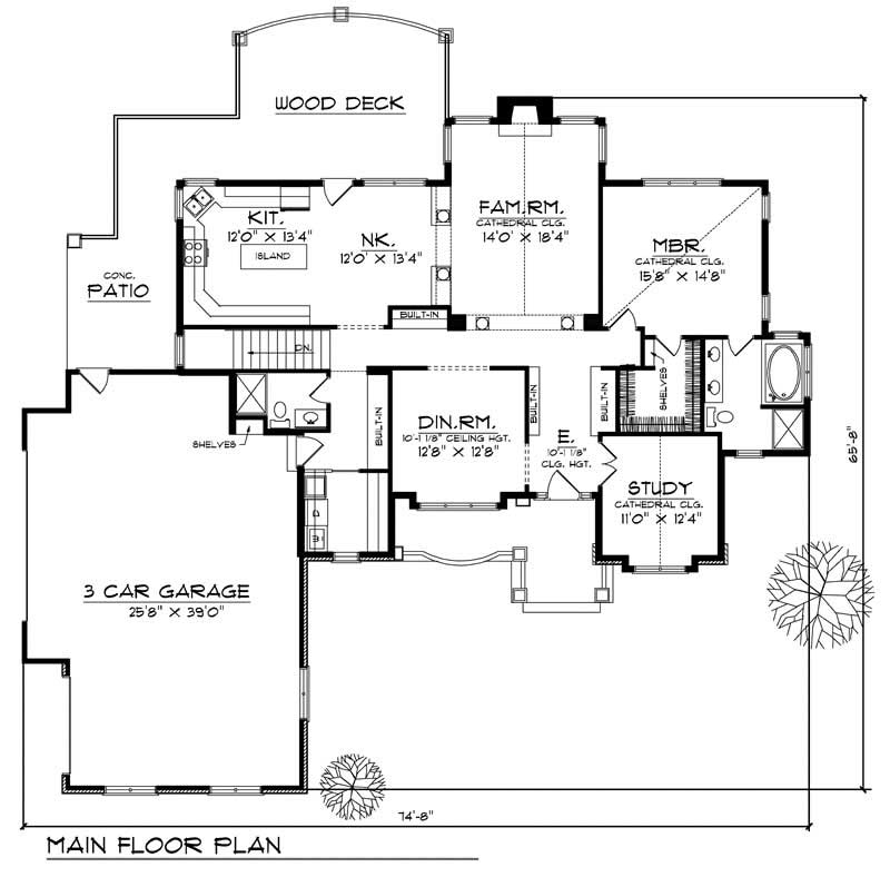 Floor Plan First Story of Country Plan #101-1348
