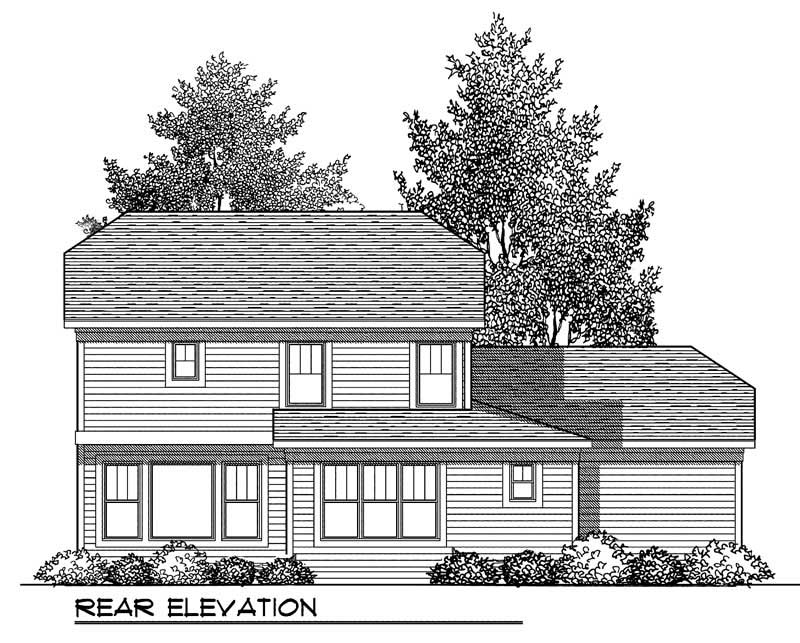 Home Plan Rear Elevation of this 3-Bedroom,2079 Sq Ft Plan -101-1350