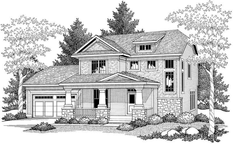 Home Plan Front Elevation of this 3-Bedroom,1902 Sq Ft Plan -101-1351