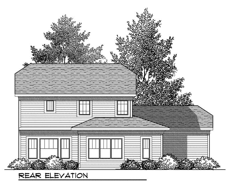 Home Plan Rear Elevation of this 3-Bedroom,1902 Sq Ft Plan -101-1351