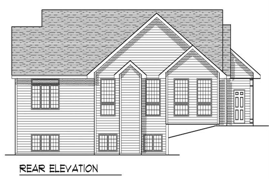 Home Plan Rear Elevation of this 2-Bedroom,1930 Sq Ft Plan -101-1357